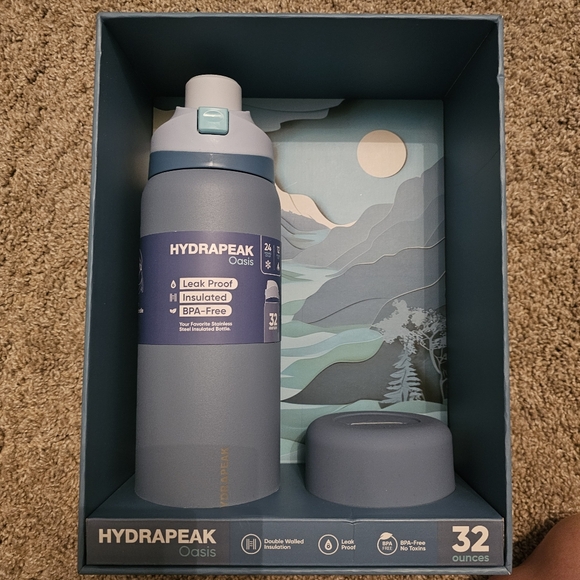 Pot Isotherme HydraPeak Thermos 32 Oz - Bleu à Motifs Coquillages, NEUF, Garde Au Chaud